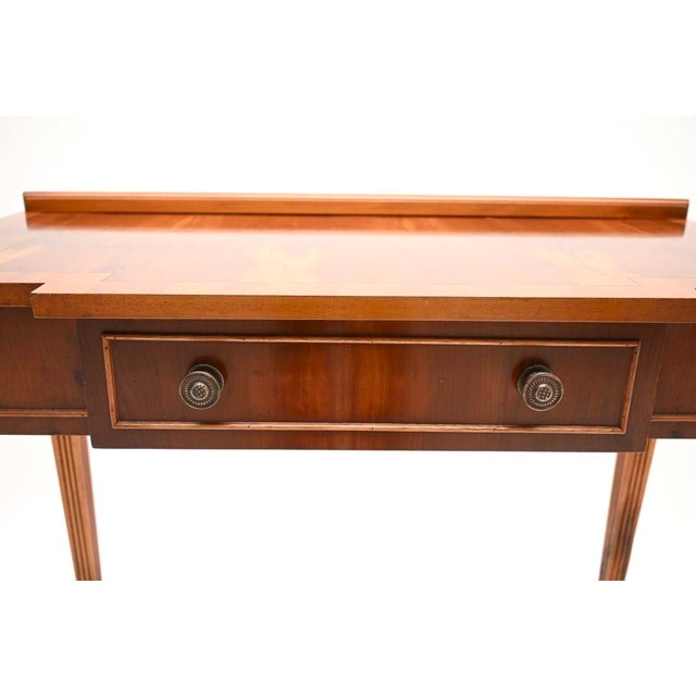 Brown Vintage Georgian Style Yew Wood Console Table, 1950 For Sale - Image 8 of 9