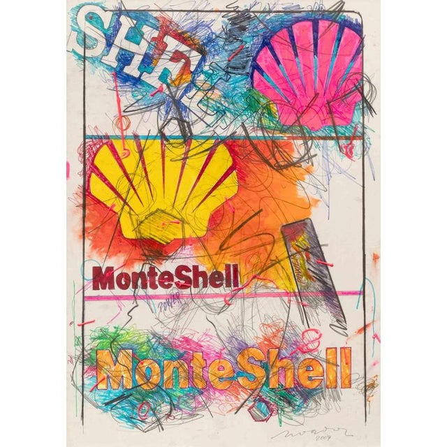 Monte Shell is a contemporary artwork realized by Enrico Manera in 2007. Mixed media on paper. Hand signed and dated on...