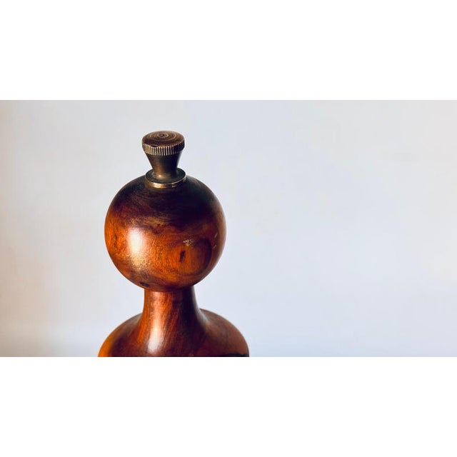 Beige Large French Provincial Olive Wood Pepper Mill, 1960s For Sale - Image 8 of 9