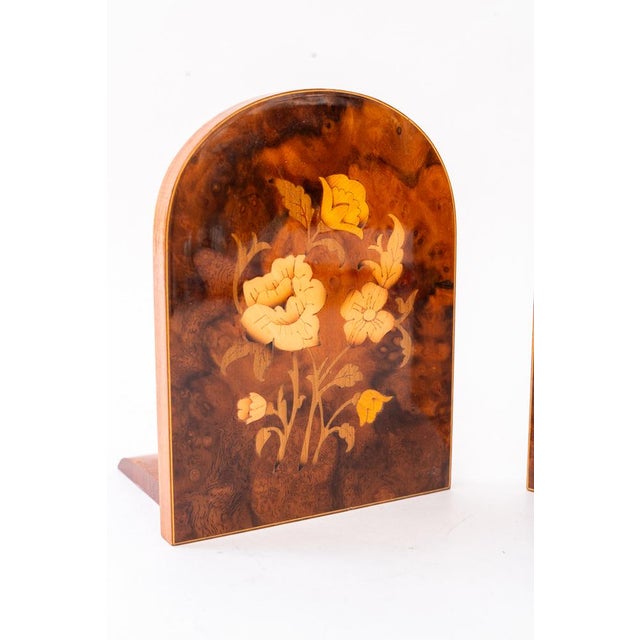Bookends in Polished Wood with Inlays, 1960s, Set of 2 For Sale - Image 6 of 12