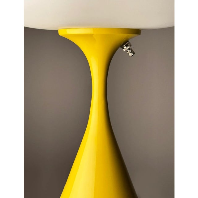 Mid-Century Modern Mid Century Design Table Lamp by Designline in Lt. Yellow - Retro Mushroom Style For Sale - Image 3 of 5