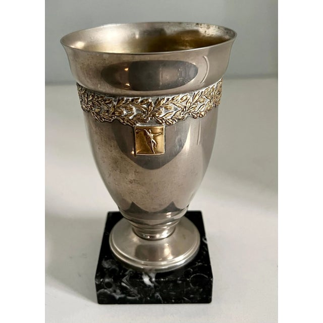 Mid 20th Century French Marble Base Trophy Style Cup For Sale - Image 11 of 12