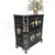 Chinese Oriental Black Lacquer Mother of Pearl Figurine Decorated Liquor Cabinet For Sale - Image 4 of 12