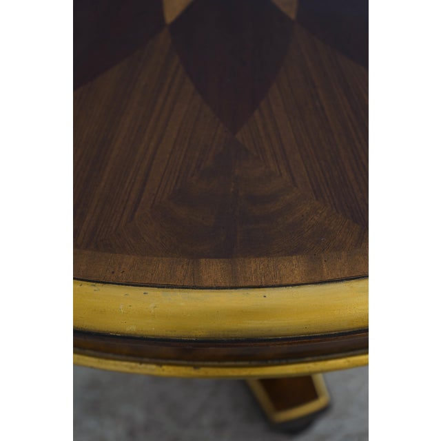 2010s Maitland Smith Round Inlaid Mahogany Center Table For Sale - Image 5 of 15