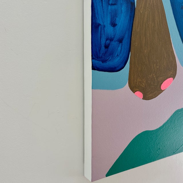 Lavender purple with layers of bold jewel tones create an eclectic palette for this work by Suzy Lindow. Acrylic on...