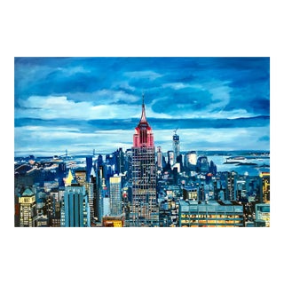 Angela Wakefield, Empire State Manhattan Cityscape Painting New York by British Landscape Artist, 2018 For Sale