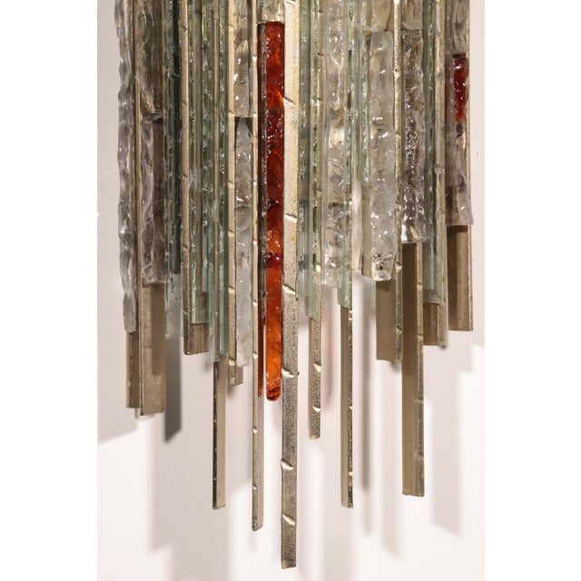 Step into the bold elegance of 1970s Italian design with this unique Brutalist wall lamp sculpture by Biancardi and Jordan...