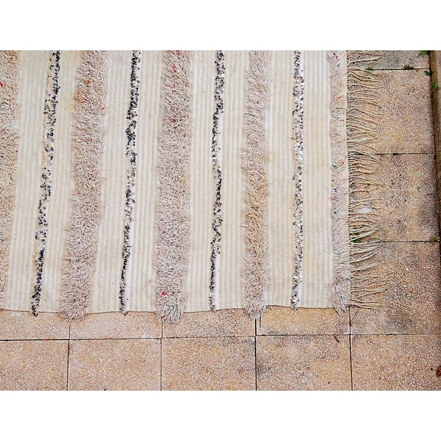 1970s Moroccan Berber Handira Rug in Wool with Sequins, 1970s For Sale - Image 5 of 15