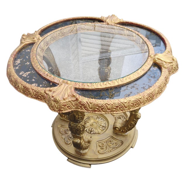 Gold Elevate Your Living Space With This Breathtaking & Unique Baroque-Style Ornate Side Table 1940s For Sale - Image 8 of 12