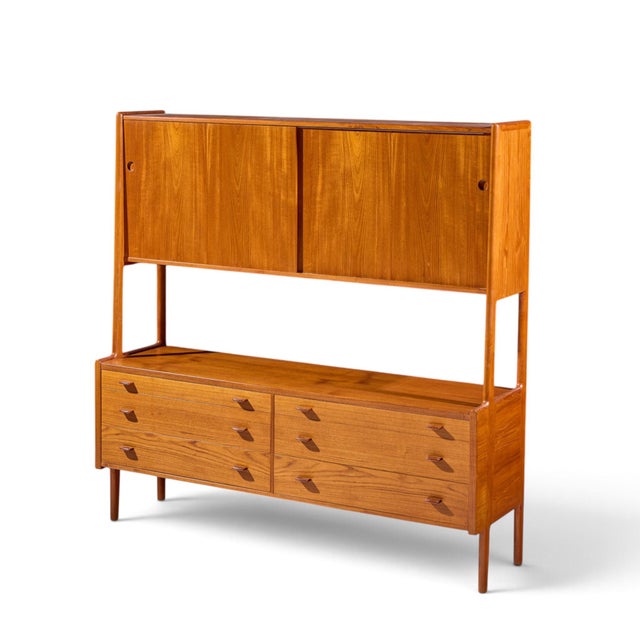 Hans Wegner for Ry Møbler Mid Century Danish Teak Credenza and Hutch For Sale - Image 12 of 12