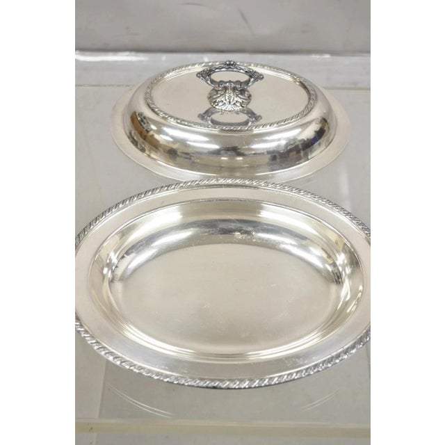 Metal Vintage Melford Epns Victorian Style Silver Plated Lidded Vegetable Serving Dish For Sale - Image 7 of 11