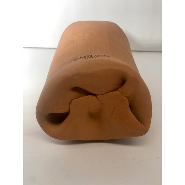 Italian U.S. Mint Italy Ceramics Scuro Bisignano Terracotta Money Bag Bank For Sale - Image 3 of 6