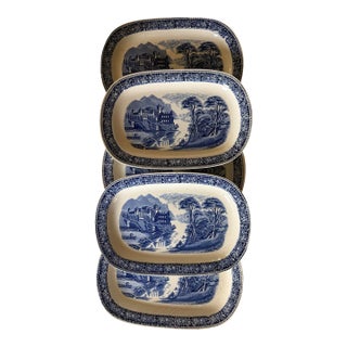 Vintage Royal Sphinx Maastricht Old England Oval Plates - Set of 5 For Sale