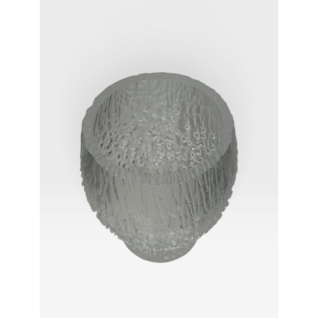 1970s Peill & Putzler West German Frosted Sculptural Art Glass Vase For Sale - Image 10 of 13
