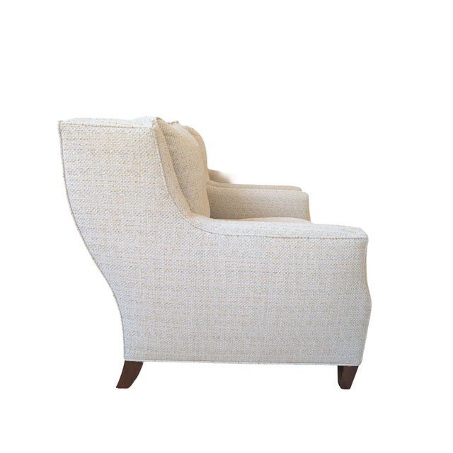 Traditional Boucle Wingback Armchairs (Pair) For Sale - Image 3 of 11