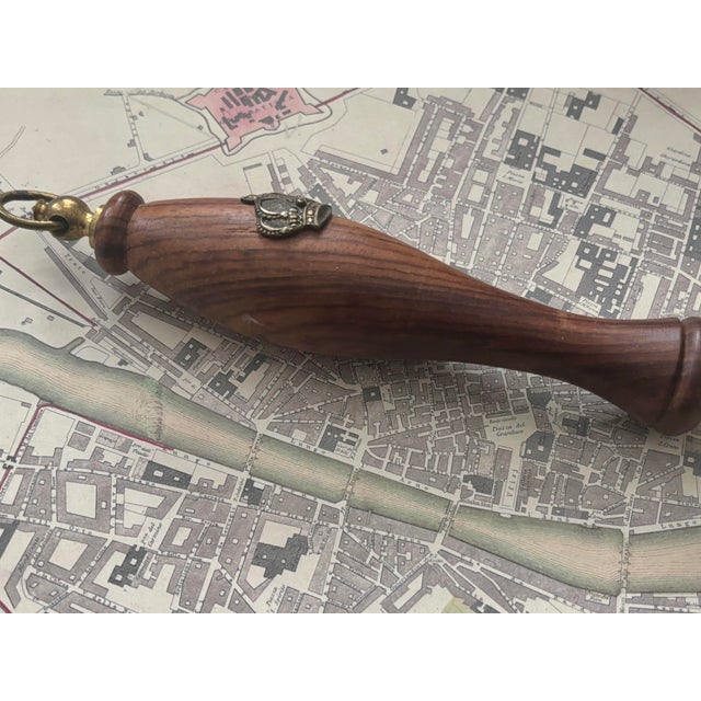 Vintage Italian Brass Wood Bottle Opener For Sale - Image 6 of 8