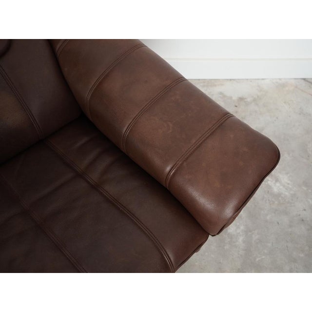 Swiss Brown Leather Sofa from de Sede, 1970s For Sale - Image 14 of 18