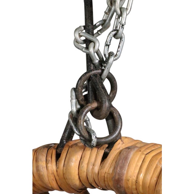 Vintage Hanging Bamboo Egg Chair Made in Hong Kong Circa 1970's For Sale - Image 15 of 15