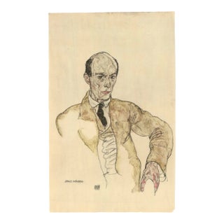 Egon Schiele Lithograph 52 Composer Arnold Schoenberg For Sale