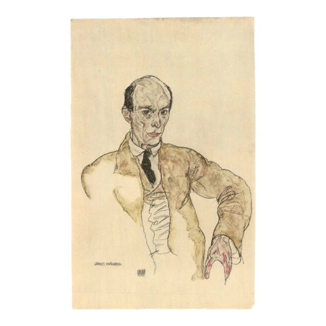 Egon Schiele Lithograph 52 Composer Arnold Schoenberg For Sale