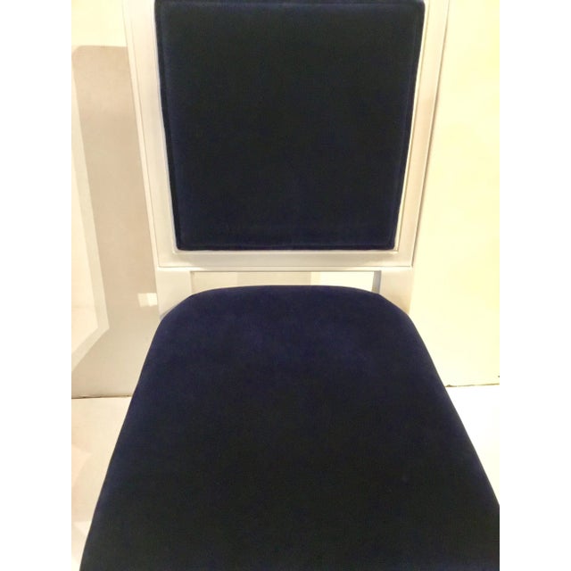 Worlds Away Worlds Away Modern Navy Blue Velvet Scarsdale Side Chair For Sale - Image 4 of 7