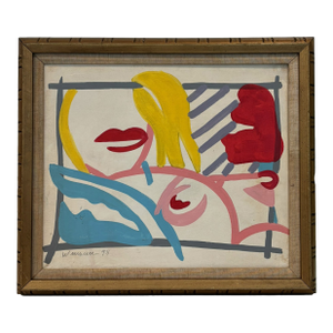 Tom Wesselmann Style Bedroom Blonde 1998 Acrylic Pop Art Painting on Canvas