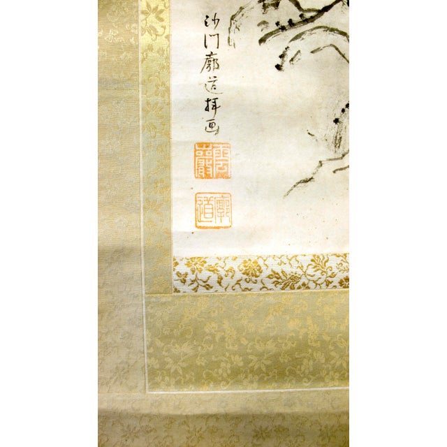 Japanese Silk Scroll of Gyoran Kannon For Sale - Image 4 of 6