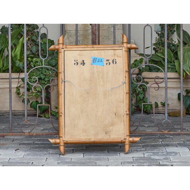 French Faux Bamboo Wall Mirror with Projecting Corners, circa 1900 For Sale - Image 12 of 12