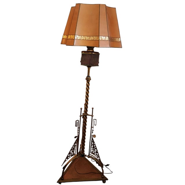 Metal Illuminate Your Home With a True Masterpiece of Historic Design: A Rare Stunning 1890 Late Victorian and Art Nouveau Floor Lamp. For Sale - Image 7 of 12