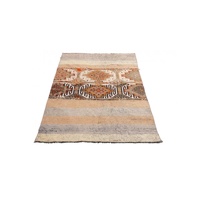 Mid-Century Modern Vintage Washed Out Small Kilim Rug - 3`5″ X 5`5″ For Sale - Image 3 of 6