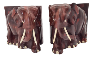 Carved Bookends, 1960s-1980s, Set of 2