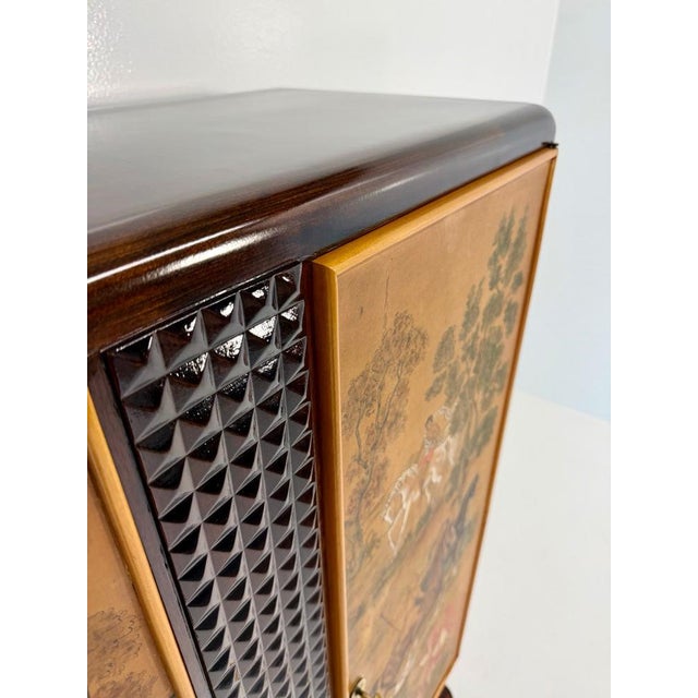 Italian Bar Cabinet with Painted Panels, 1940s For Sale - Image 14 of 18