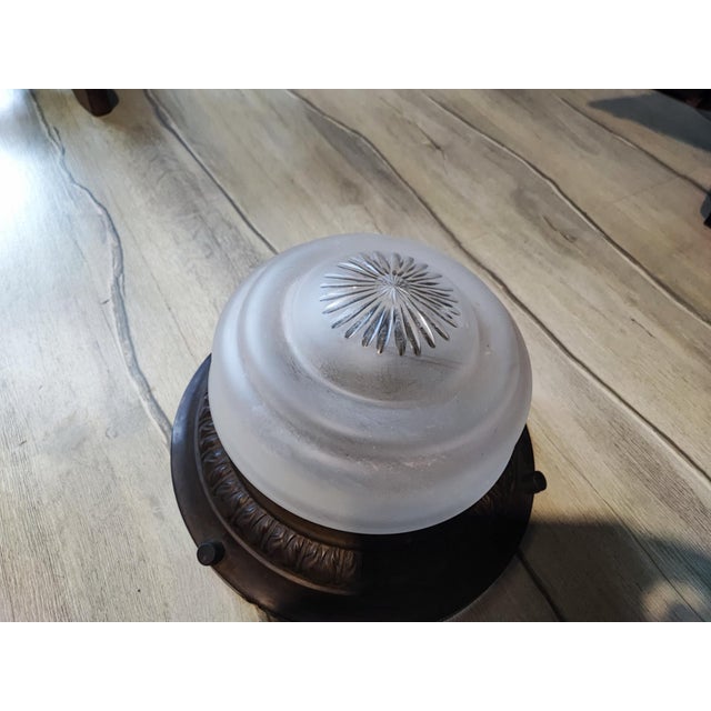 Art Nouveau Brass Ceiling Lamp, 1890s For Sale - Image 3 of 7