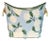 Matthew Izzo Home Wastebasket - Hydrangea Handpainted Oval Metal With Goldtone Lionhead Handles For Sale