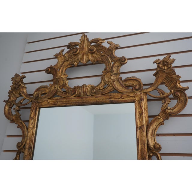 Wood Stunning Italian Gold Giltwood Frame Mirror For Sale - Image 7 of 11