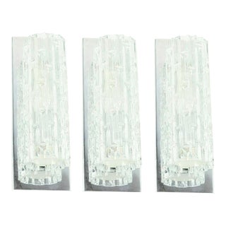 1960s Mid-Century Modern Doria Leuchten Germany Murano Glass Wall Lights/Sconces - Set of 3 For Sale
