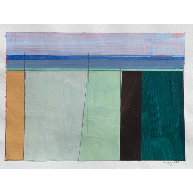 Acrylic collage on heavy archival watercolor paper. Paper measure 9x12 inches. An inch is allowed for framing. Piece ships...