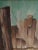 Mid-Century Modern 1950s Skyline Cityscape Oil on Board Painting, Framed For Sale - Image 3 of 6