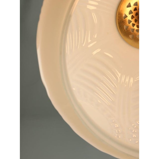 Mid-Century Italian Brass and Opaline Pendant Lamp, 1950s For Sale - Image 9 of 13