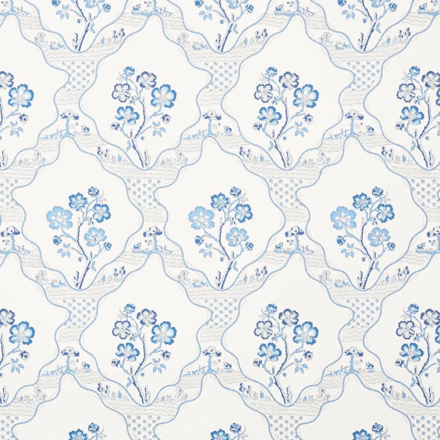Contemporary Schumacher Marella Wallpaper in Delft For Sale - Image 3 of 3