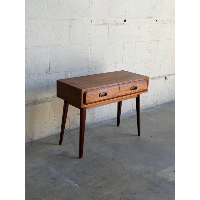 Mid-Century Modern Vintage Swedish Teak Console Table by Glas & Trä Scandinavian Modern Side Table For Sale - Image 3 of 10