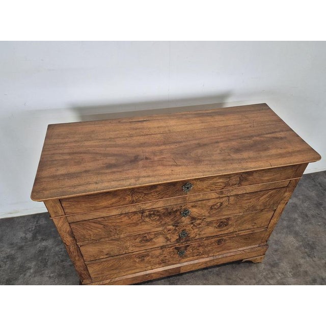 Louis Philippe Style Chest of Drawers in Burr Walnut Veneer For Sale - Image 4 of 12