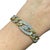 Late 20th Century Large 18k Yellow Gold & Platinum Curb Link Diamond Bracelet For Sale - Image 9 of 9