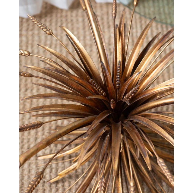 Vintage Gold Sheaf Wheat Coffee Table For Sale - Image 4 of 8