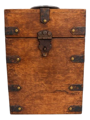 Handcrafted Indian Wood Storage Box With Iron Hardware