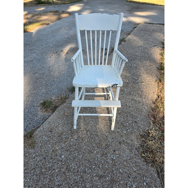 Antique Early American Country Style Spindle Back Youth Chair With Historical Painted Patina For Sale - Image 4 of 5