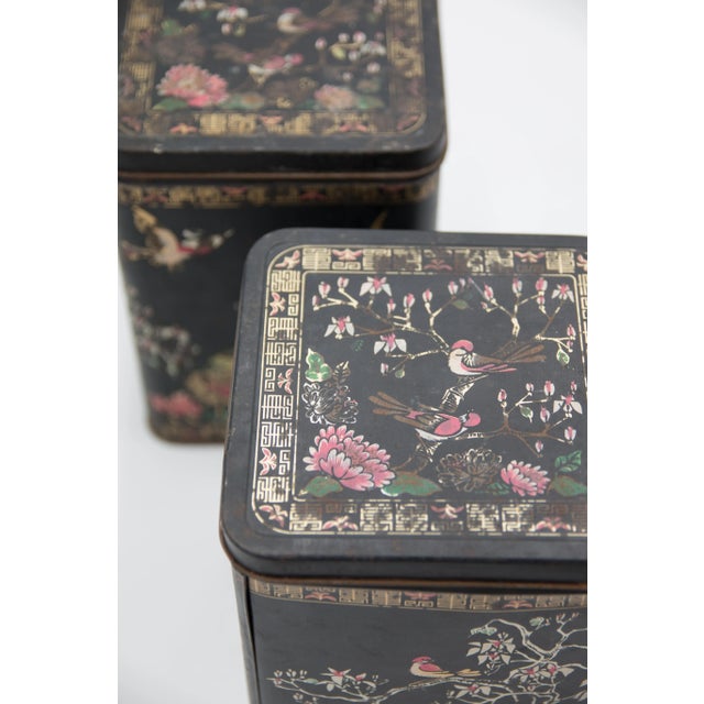 Late 19th Century Antique French Hand Painted Tole Tea Canisters - a Pair For Sale - Image 5 of 10