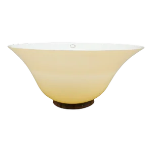 Venini 1982 Signed Italian Murano Opalino Pale Straw Art Glass Bowl