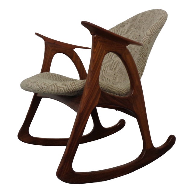 Teak Rocking Chair by Aage Christiansen for Erhardsen & Andersen, Denmark, 1960s For Sale