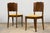 Pair of 1930s French Art Deco Mustache-Back Oak and Walnut Side Accent Chairs For Sale In New York - Image 6 of 18
